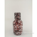 leopard patterns embellishments jardiniere glass vase